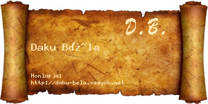 Daku Béla névjegykártya